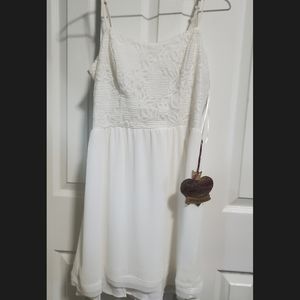 White lace zipup dress